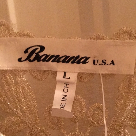 BANANA  L  Sleeveless Shear Gold Cami Top NEW WITH BRAND TAG. 100% Cotton - Picture 3 of 16